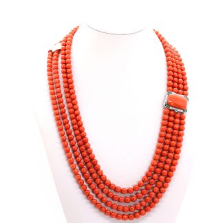 Collana Multifilo In Corallo