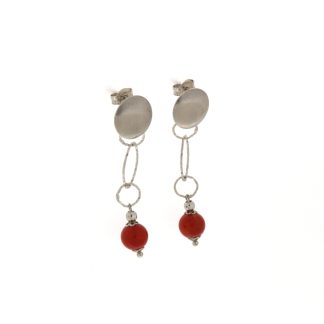 Orecchini pendenti con corallo
