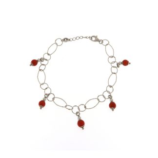 Bracciale catenina e pendenti in corallo